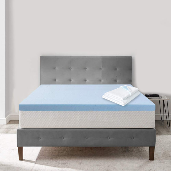 Alwyn Home Petersville 2 Inch Gel Infused Memory Foam Mattress Topper with Cooling Cover Wayfair